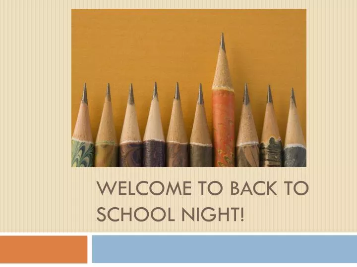 welcome to back to school night