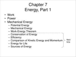 Chapter 7 Energy, Part 1