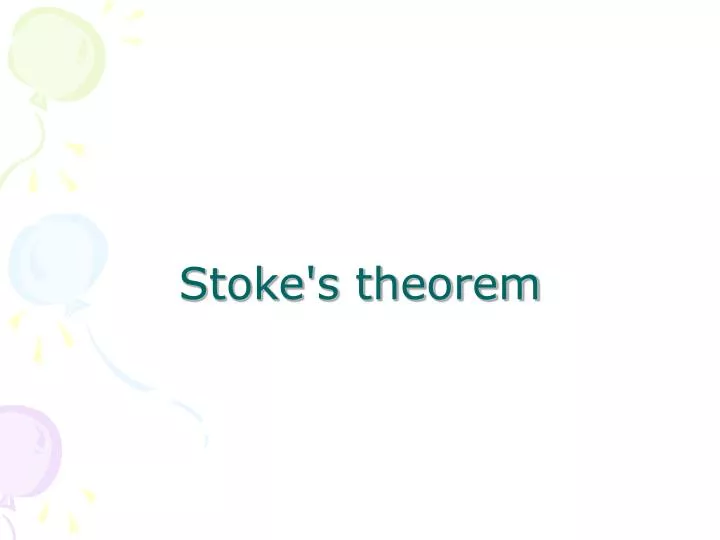 stoke s theorem