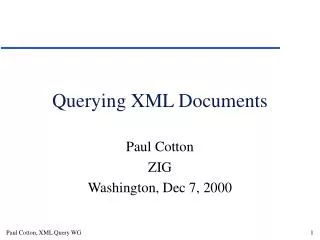 Querying XML Documents