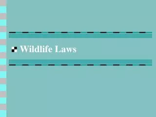 Wildlife Laws