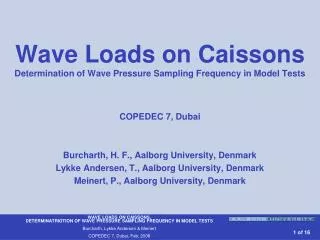 Wave Loads on Caissons Determination of Wave Pressure Sampling Frequency in Model Tests