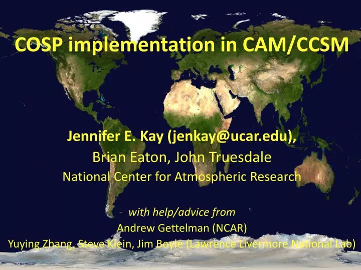 cosp implementation in cam ccsm