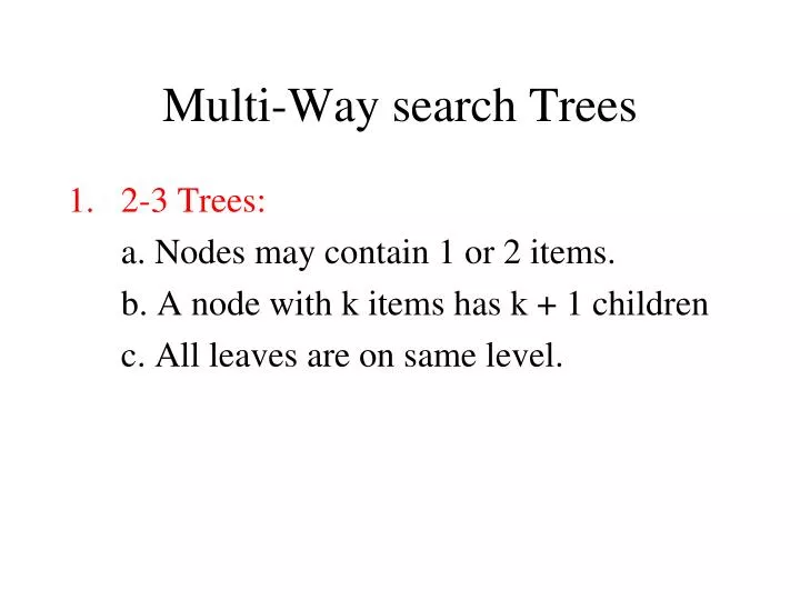 multi way search trees