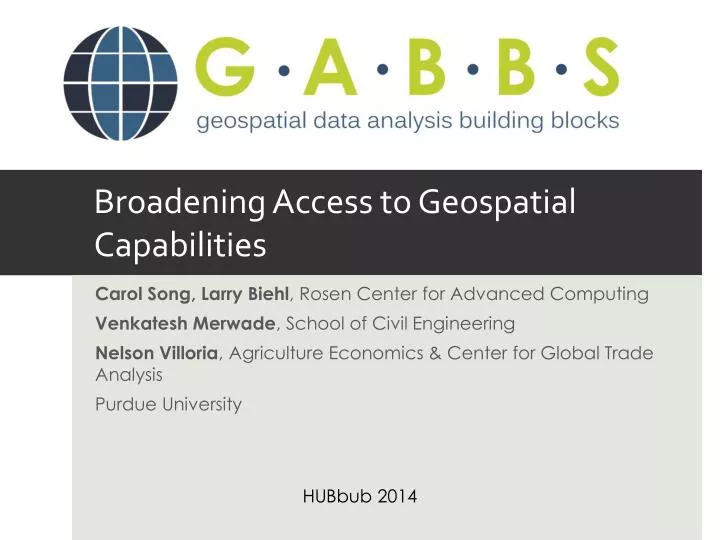 broadening access to geospatial capabilities