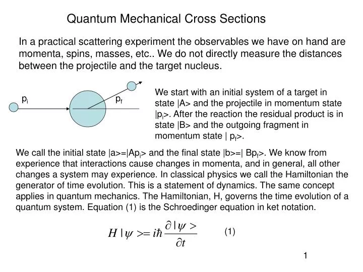 quantum mechanical cross sections