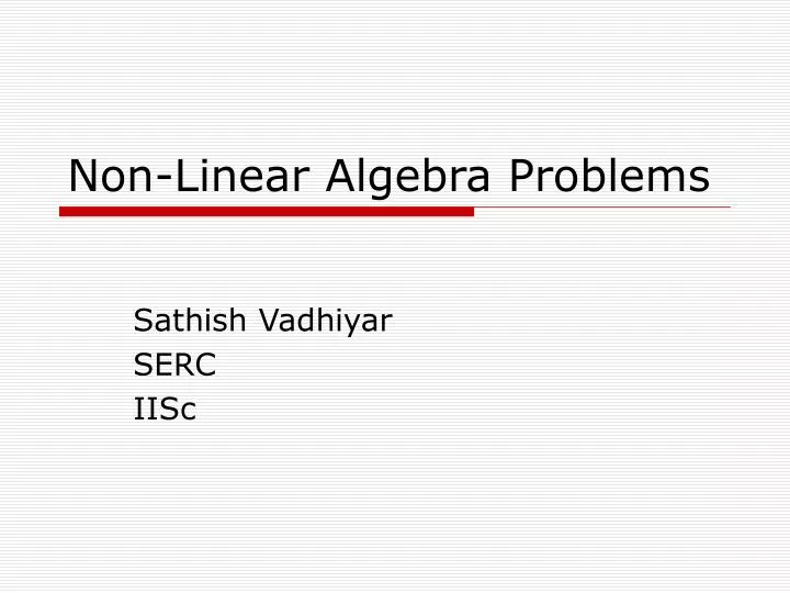 non linear algebra problems
