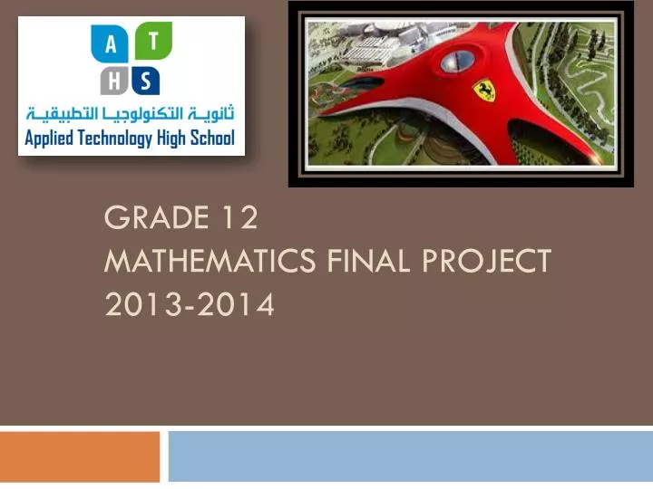 grade 12 mathematics final project 2013 2014