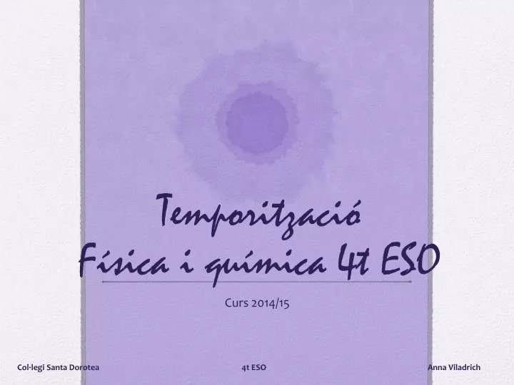 temporitzaci f sica i qu mica 4t eso