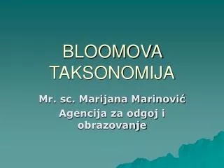 bloomova taksonomija