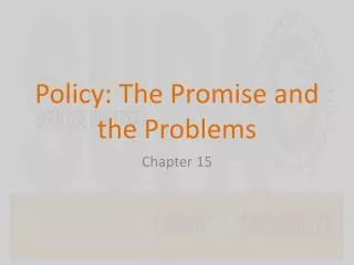 Policy: The Promise and the Problems