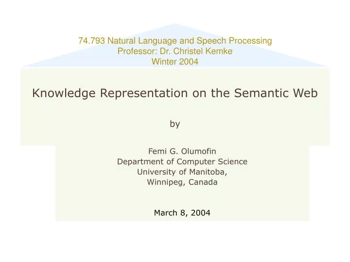 knowledge representation on the semantic web by