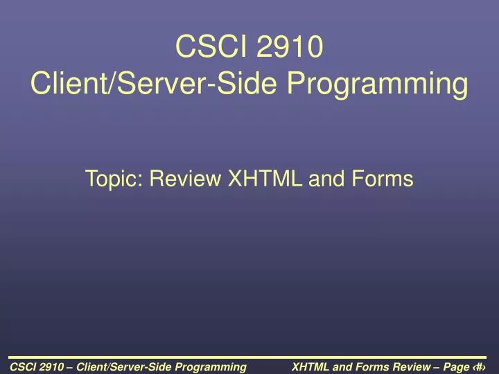 csci 2910 client server side programming