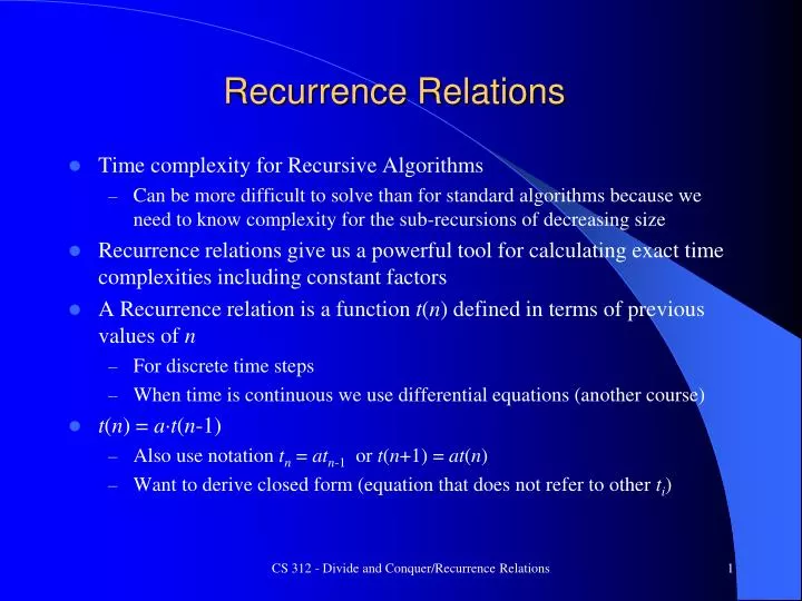 recurrence relations