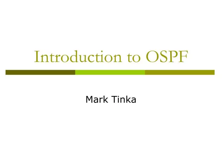 introduction to ospf