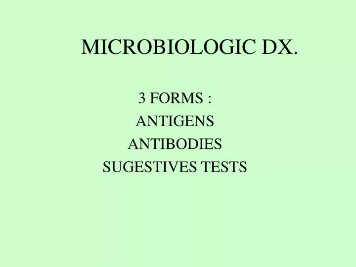 3 forms antigens antibodies sugestives tests