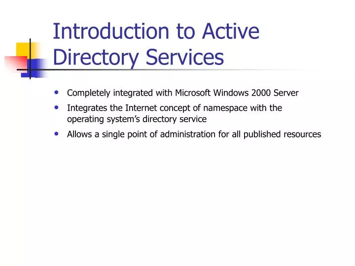 introduction to active directory services