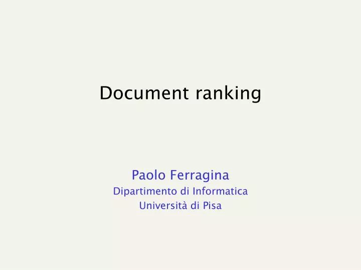 document ranking