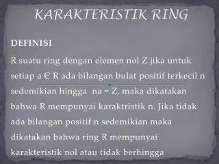 karakteristik ring