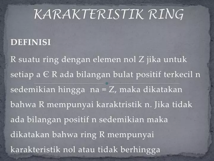 karakteristik ring