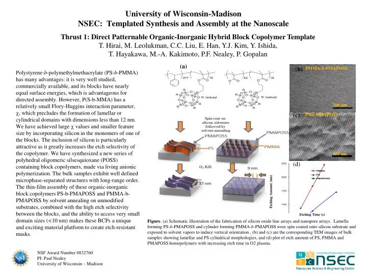 university of wisconsin madison nsec templated synthesis and assembly at the nanoscale