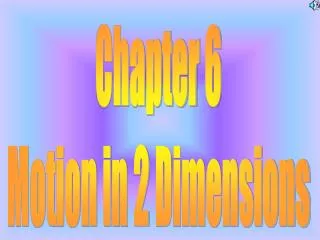 Chapter 6 Motion in 2 Dimensions