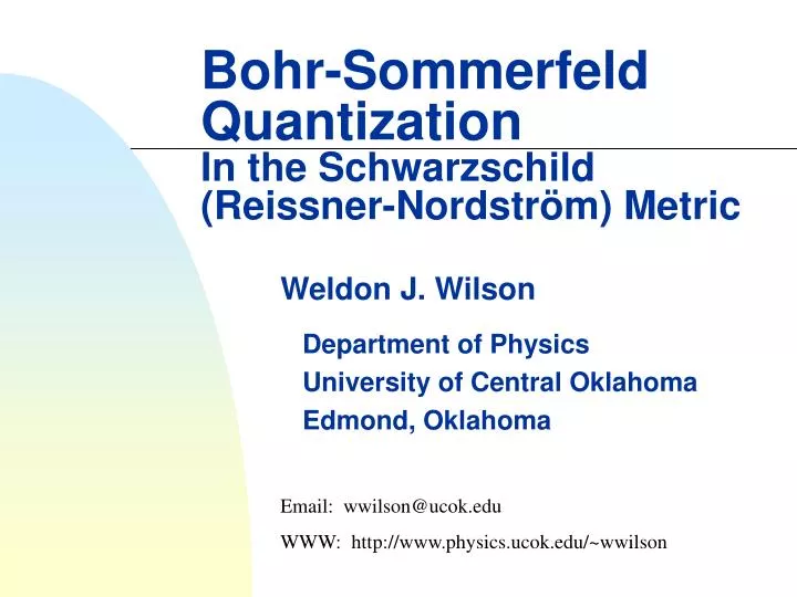 bohr sommerfeld quantization in the schwarzschild reissner nordstr m metric