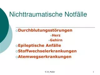 nichttraumatische notf lle