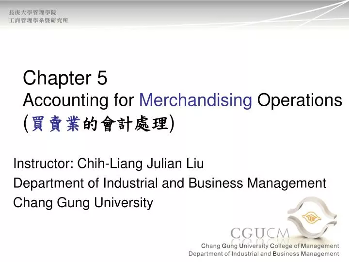 chapter 5 accounting for merchandising operations