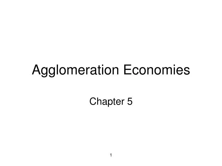agglomeration economies