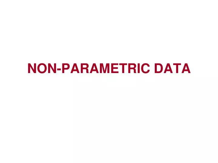 non parametric data