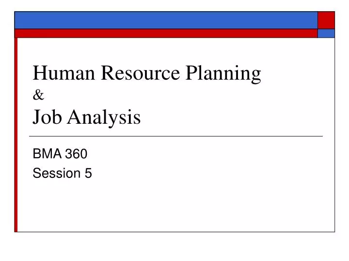 human resource planning job analysis
