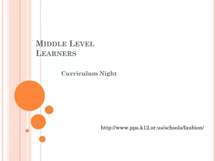 middle level learners