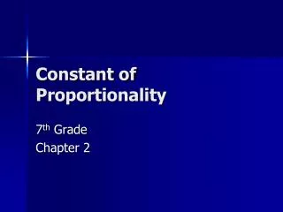 Constant of Proportionality