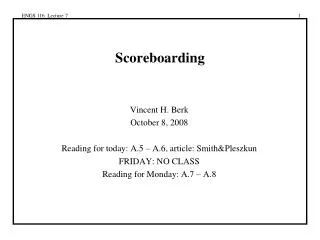 Scoreboarding