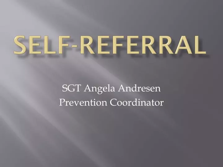 self referral