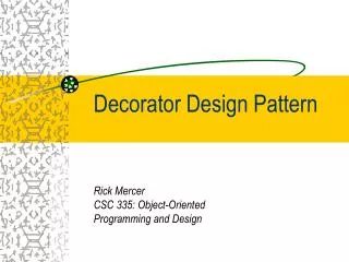 Decorator Design Pattern