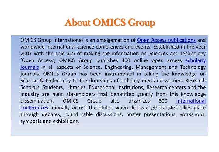 about omics group