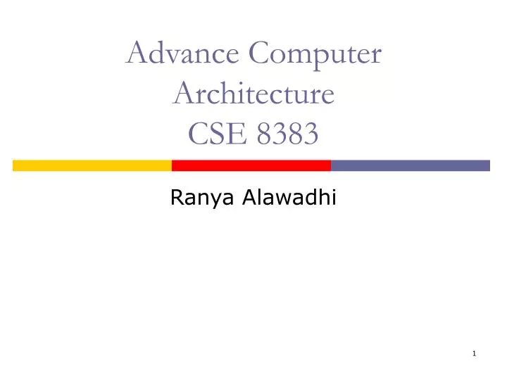advance computer architecture cse 8383