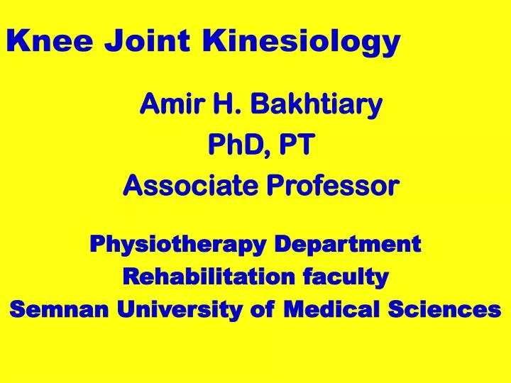 knee joint kinesiology