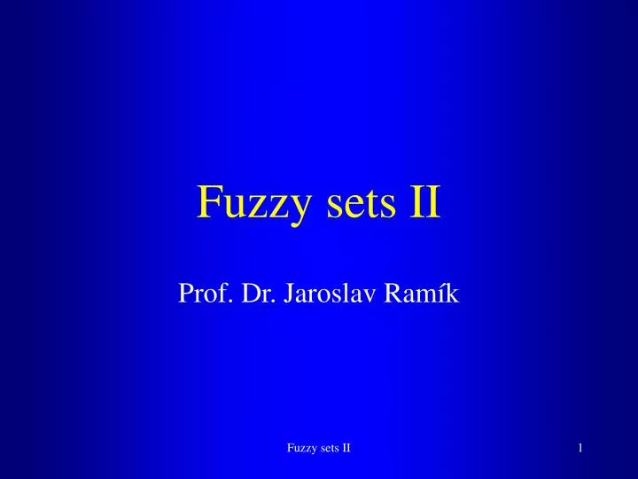 fuzzy sets ii