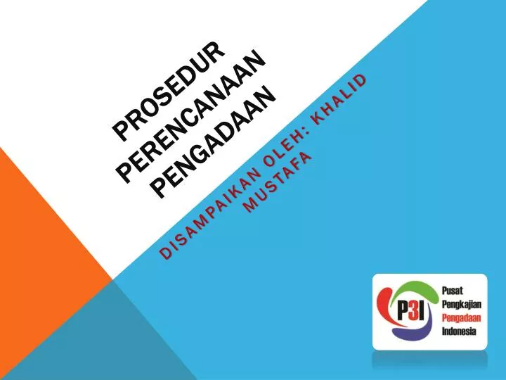 prosedur perencanaan pengadaan