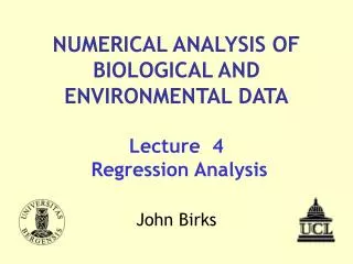 Lecture 4 Regression Analysis
