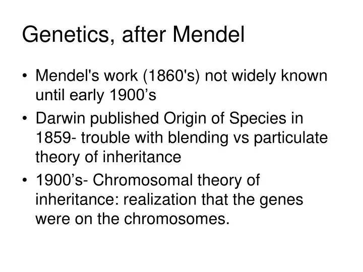 genetics after mendel
