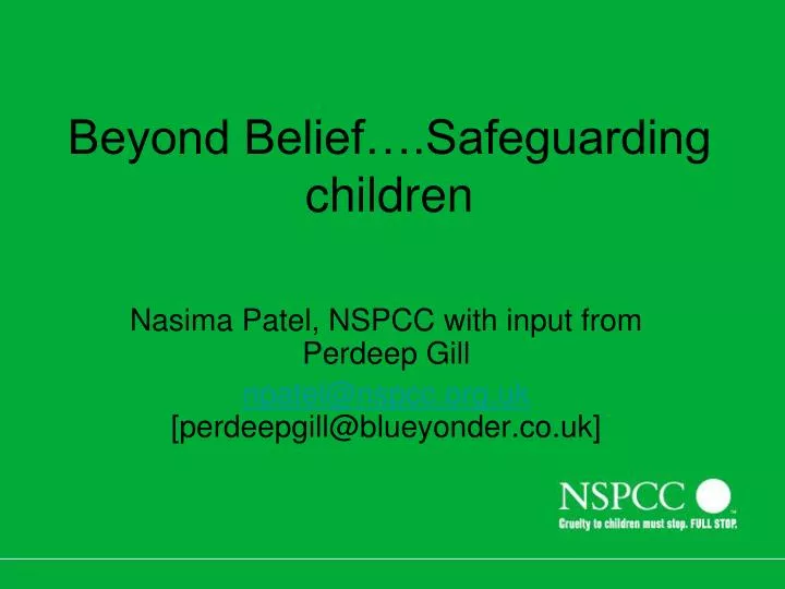 beyond belief safeguarding children