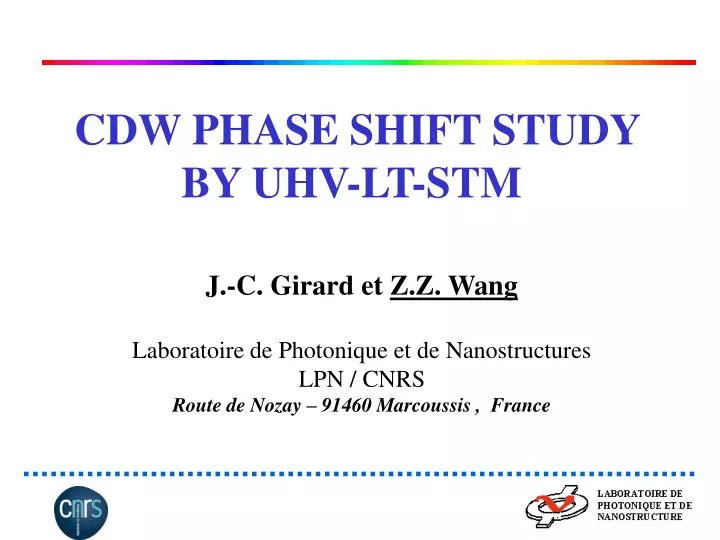 cdw phase shift study by uhv lt stm