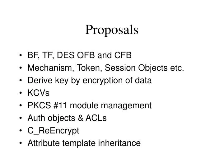 proposals