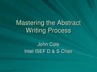 mastering the abstract writing process