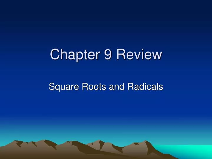 chapter 9 review