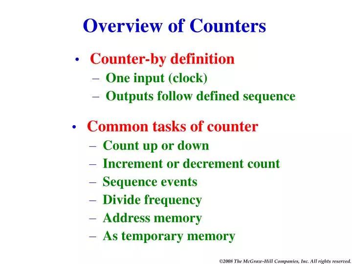 overview of counters